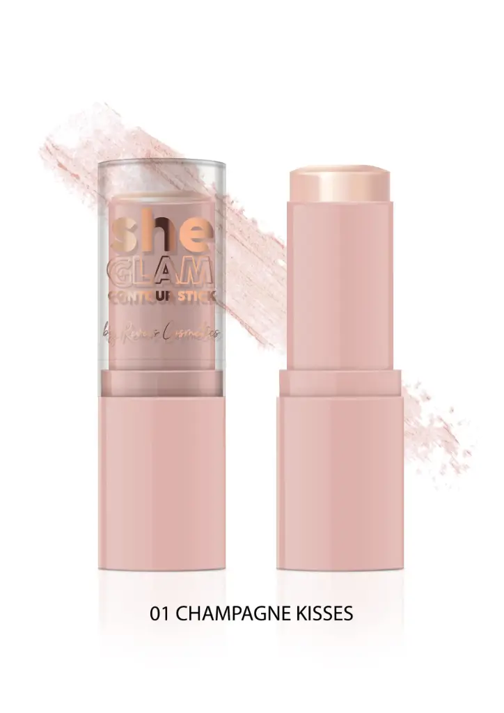 CHAMPAGNE KISSES 01 SHE GLAM highlighter stick – κρεμώδες highlighter stick 10g 