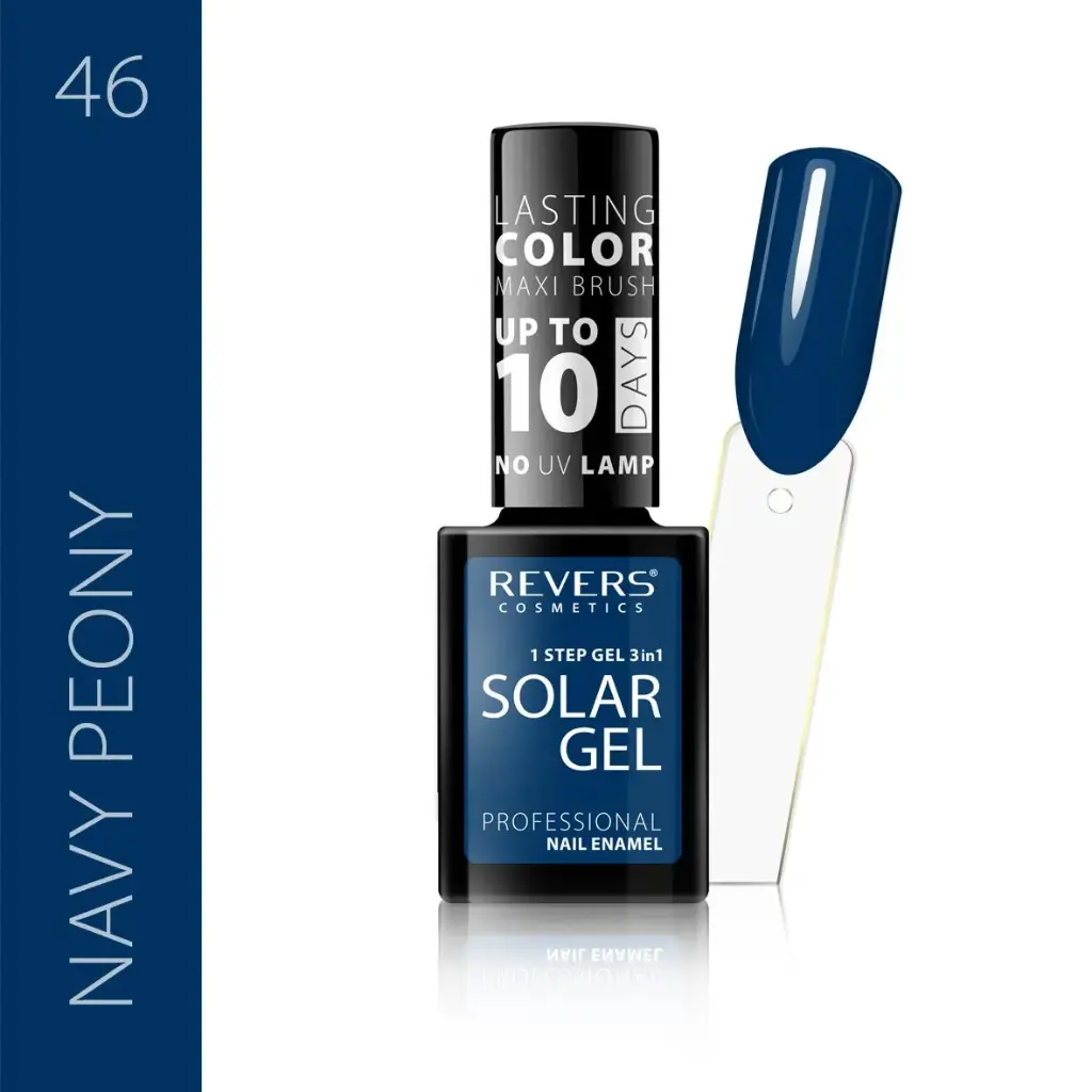 Revers Solar Gel 46 NAVY PEONY βερνίκι νυχιών χωρίς λάμπα