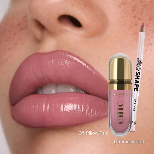 Σετ κραγιόν Chic 05 Pillow talk και lip liner 06 Rosewood