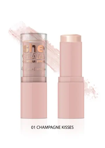 CHAMPAGNE KISSES 01 SHE GLAM highlighter stick – κρεμώδες highlighter stick 10g 